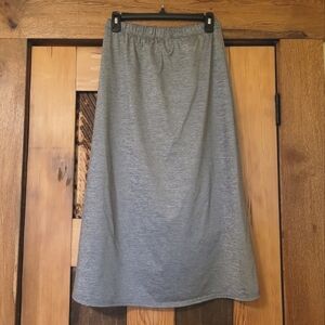 The Klassy Girl Long Modest Athletic Workout Skirt Leggings Heathered Grey W27"